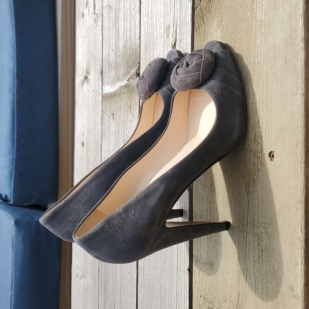 Prada suede peeptoe pumps with rosette - Picture 4 of 5